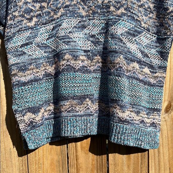 Coldwater Creek Women’s Blue Crewneck Sweater Geometric Patterns Sleeveless Fall - Picture 6 of 16